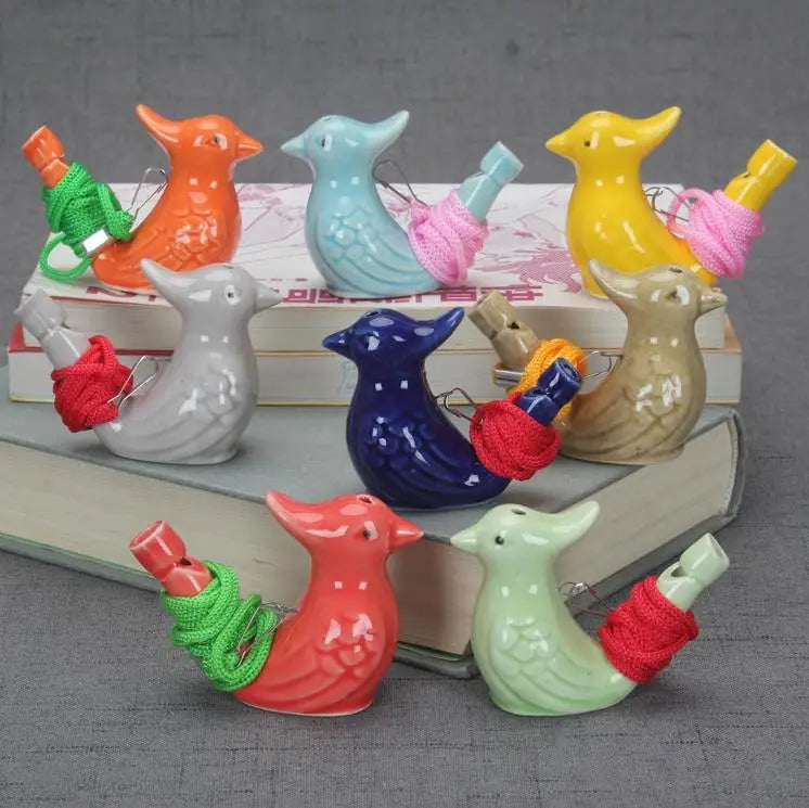 Colorful Ceramic Water Bird Whistle Funny Sound Cartoon Children Toys Gifts Party Favor Retro Ceramic Clay Craft Whistle