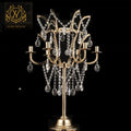 2024 New Metal Centerpieces Wedding Stand Gold Crystal Candle Holder Table Flower Stand for Wedding Centerpieces Decoration