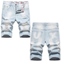 RNSHANGER New Summer Shorts Jeans Men Denim Pants Stretch Dark Blue Fashion Design Men's Jeans Slim Straight Male Short Jeans
