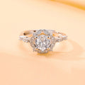 Light Luxury Silver Plated Wedding Finger Ring for Lady Drop-shaped Sparky Moissanite Diamond Zircon Ring Engagement Finger Ring