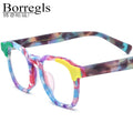 Borregls Multicolor Acetate Glasses Women 2025 New Brand Design Square Eyeglasses Frame Men Spectacle Optical Eyewear 19284