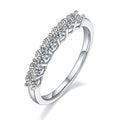 RINNTIN SMR47 Sterling Silver 0.7ct DE VVS 2.2mm Moissanite Lab Created Diamond Eternity Wedding Band  for Women