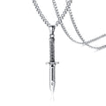 Factory Stock Military Enthusiast Jewelry Men Non Tarnish Stainless Steel Long Chain Dagger Pendant Necklaces