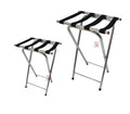 Stainless Steel Folding Luggage Rack 4 Nylon Hotel Room Metal Shelves 30-50kg Capacity 0.6mm Thick