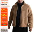 Wholesale Custom Embroidery Logo Zip up Winter Warm Hoodie Thick Oversized Men Fluffy Fur Fleece Sherpa Coat Jacket for Men
