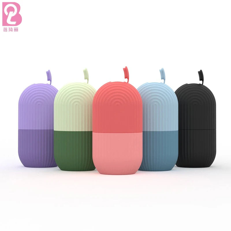 Beiqili Silicone Frozen Face Roller Massager Ice Cube Facial Contouring Ice Mold Roller for Beauty Care