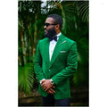 Men's Suits Wedding for Men Green Velvet Peaked Lapel One Button Terno Masculinos Completo Blazer Sets Man Tuxedos Jacket Pants