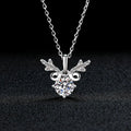Ready to Ship S925 Silver Romantic Antler VVS D Color 1CT Moissanite Necklace for Women Christmas Gift