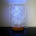 Popular Anime Character Figures Small Night Lights Custom Shape Round Wooden Base Anime Night Light