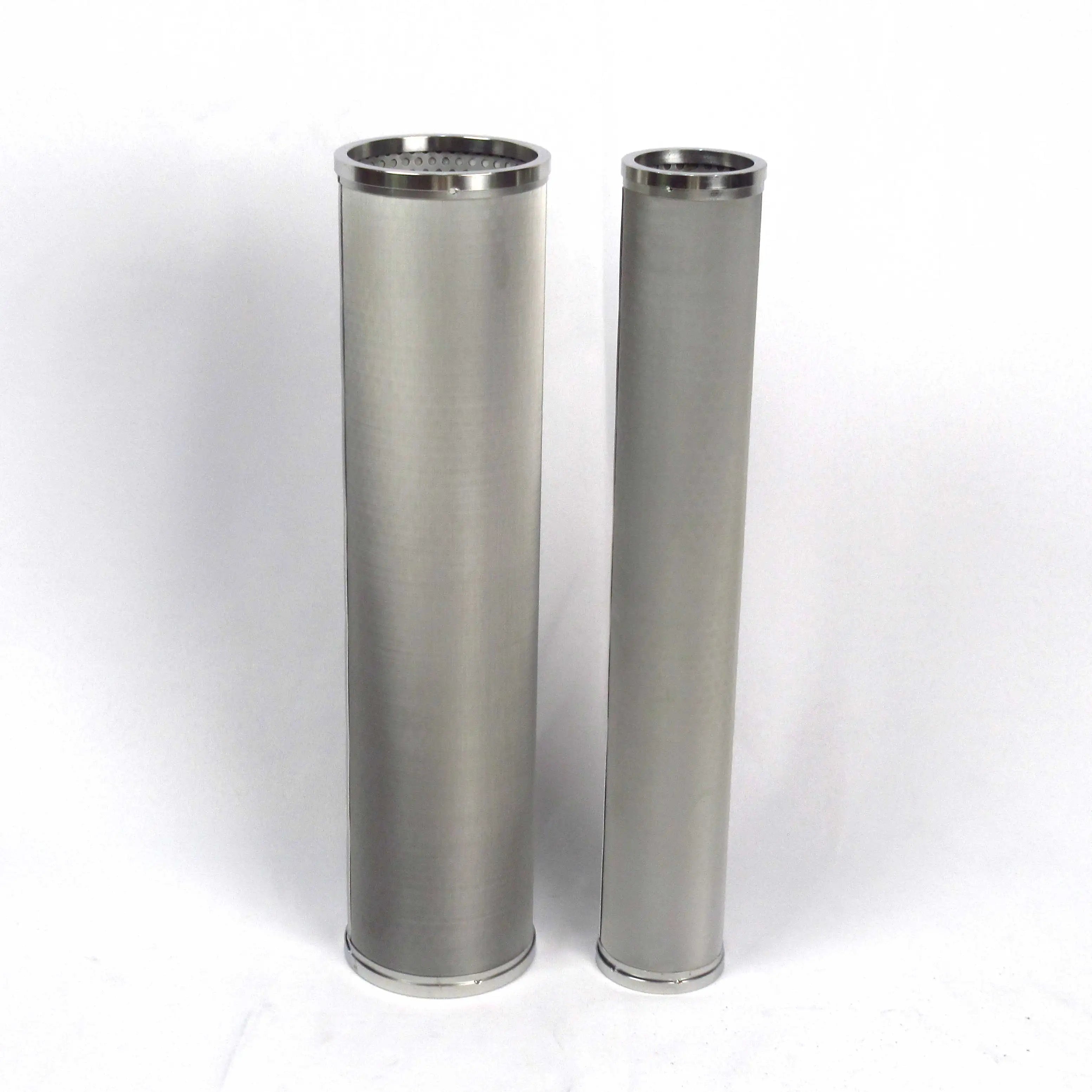 TOPEP SS304 Stainless Steel Mesh Filter Element 15um Hot Sale Oil Skeleton Filter 52*71*445 94*107*445 End Cover New Condition