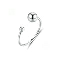Double Ball Two Balls 925 Sterling Silver Ring Adjustable Handmade Jewelry Gift for Women