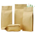 Roast Chicken Potato Chips Sushi Pizza with Valve Sealing Handle Custom Recyclable Kraft Paper Pouch for Food Packaging