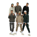 Autumn Winter New Heavy Weight 420g Polyester/Cotton Quick Dry Hoop Solid Color Multi-color Loose Crewneck Hoodie Pant Suit