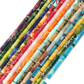 Wholesale Kuoyu 4*13MM Cylindrical Natural Sea Sediment Imperial Jasper Tube Stone Beads 38cm/strand for Bracelet DIY