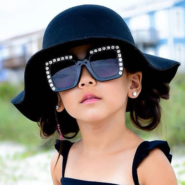 Rectangle Vintage Quality Kids Hot Shades 2026 Oversized Diamonds Promotion Logo Girls Popular Oem Ce Uv400 Kid Sunglasses