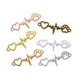 YuenZ 6 Color Heartbeat Bear Paw Electrocardiogram Connector Charms Alloy Metal Pendants for Handmade Jewelry Accessories Making