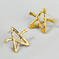 INS Fashion Retro Vintage Alloy Star Geometric Stud Earrings Female Europe and America Trendy Brand Drop Earrings Accessories