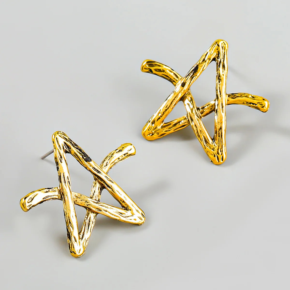 INS Fashion Retro Vintage Alloy Star Geometric Stud Earrings Female Europe and America Trendy Brand Drop Earrings Accessories