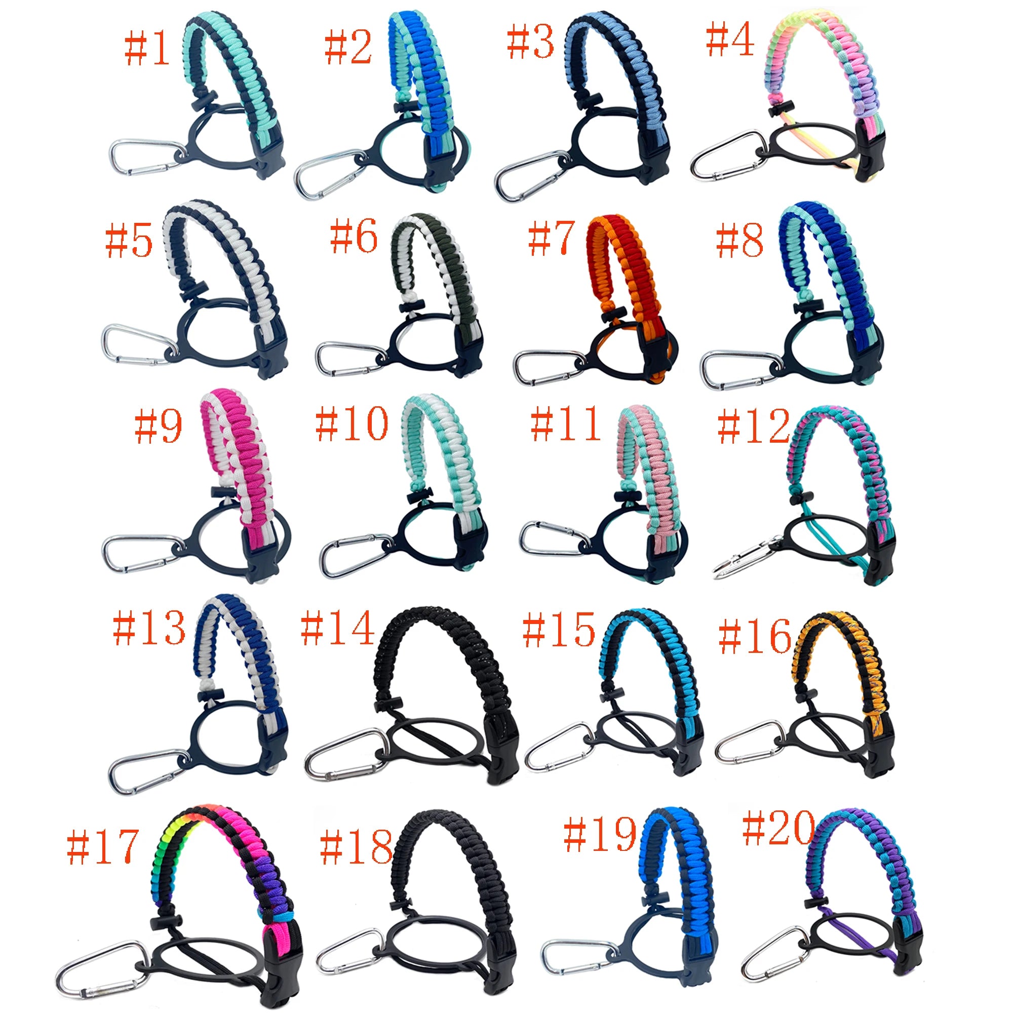 Wholesale  Top Seller 12-64oz Flask Water Bottles Strap 550 Paracord Handle Strap for Bottle Handle