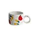 Creative Pure Hand-painted Fresh Flowers Sublimation Ceramic Mugs Handmade Cup Saucer Set Mug Milk Breakfast Bowl Cups