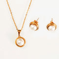 Wholesale Bride Artificial Pearl Necklace and Earring Set Fashion Jewelry Jewelry Sets Pearl Clavicle Necklace Stud Earrings