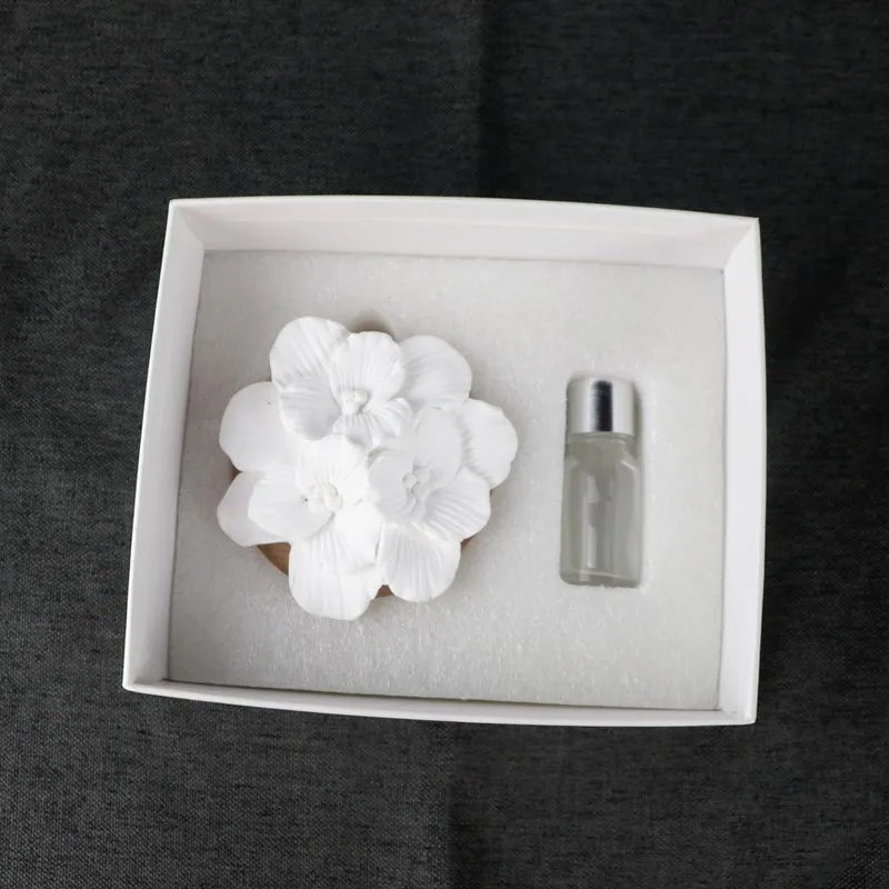 Home Decoration Scented Aroma Plaster Air Freshener Handmade Porcelain Ceramic Flower Solid Eco-Friendly Home Fragrance Oil