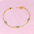Wholesale Fashion Anklets Jewelry Beach Party Shiny Rhinestone Evil Eye Anklet Women