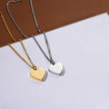 Minimalist Link Chain Necklace for Girls Dainty Gold Heart Pendant with Claw Setting Stainless Steel Jewelry