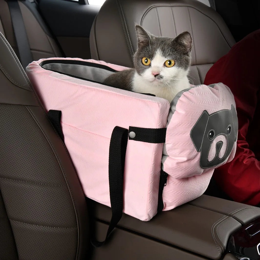 Pet Car Safety Box for Armrest Box cat and Dog Pet Car Portable Seat Cushion