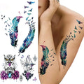 Watercolor Bird Temporary Tattoos for Women Girls Clever Owl Hummingbirds Flower Tattoo Sticker