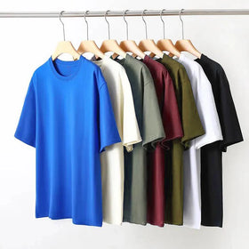 Wholesale Custom 280gsm 300gsm 320gsm Heavyweight White 100 Cotton Oversized Fashion Drop Shoulder Plain Color Men T Shirts