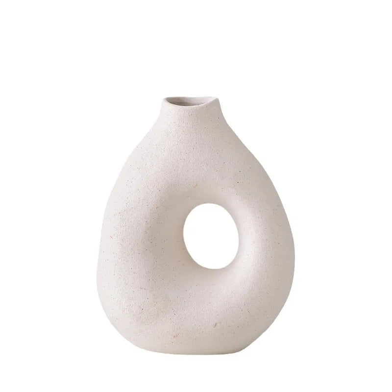 Nordic Creative Ceramic Vase for White Flower Arrangement High-End Small Ornament for Home for Living Room Dining Table Matt