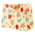 China Factory Custom Printing Christmas Holiday Packaging Paper Gift Bags With Handle and Bow Tie