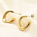 MYENEY Custom Classic 18K Gold Plated Stainless Steel Women Hoop Earrings Set Fashion Jewelry for Anniversary