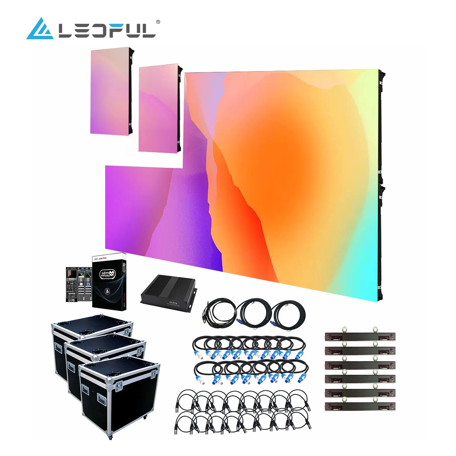 LEDFUL Full Color P2.6 P2.9 P3.91 P4.81 Seamless Splicing Rental LED Display Screen Cinema HD 4K Rental LED Video Wall