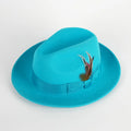 R129 Classical 100% Wool Felt Top Hat Big Brim Felt Fedora Hat Fashion Men's Jazz Cap