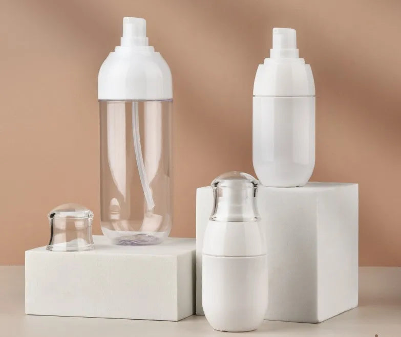 Transparent White PETG Refillable Pump Lotion Dispenser Bottle Cosmetics Containers for Shampoo Use