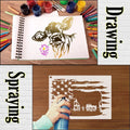 Farmhouse Cow Stencils for Painting Wood A4 Farm Highland Cow Paint Stencils for Painting on Wood Burning Art Craft Wall