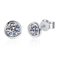 JOYFFO Women's 925 Sterling Silver Trendy Heart Circle Cubic Zirconia Earrings Studs Wedding Jewelry