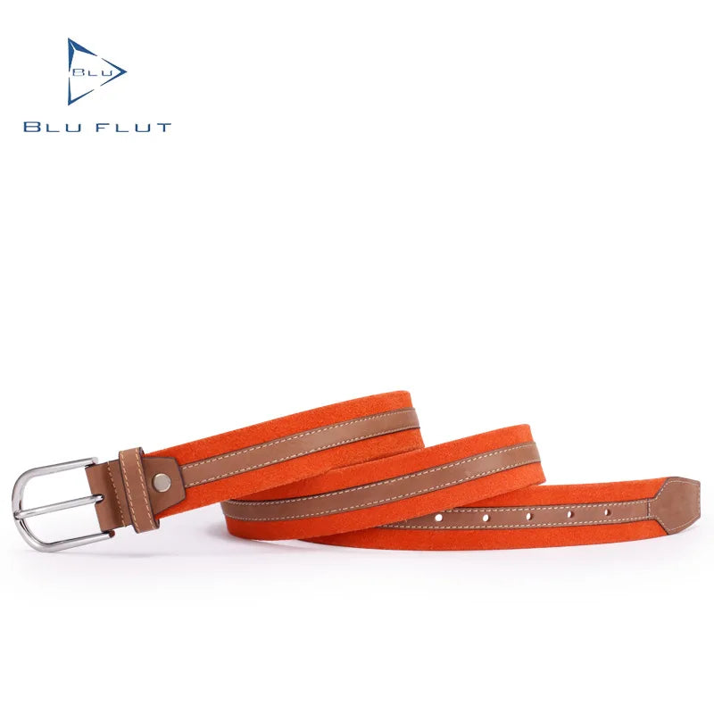 New Arrival Men's Suede Leather Belts Custom Pin Buckle for Alloy Buckle Customized Cow Hide Material TUV Certified 3.4cm