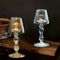 Table Lamp Candlestick Glass Silver Plated Candlestick Retro Creative Candlestick Ornament Candlelight Dinner