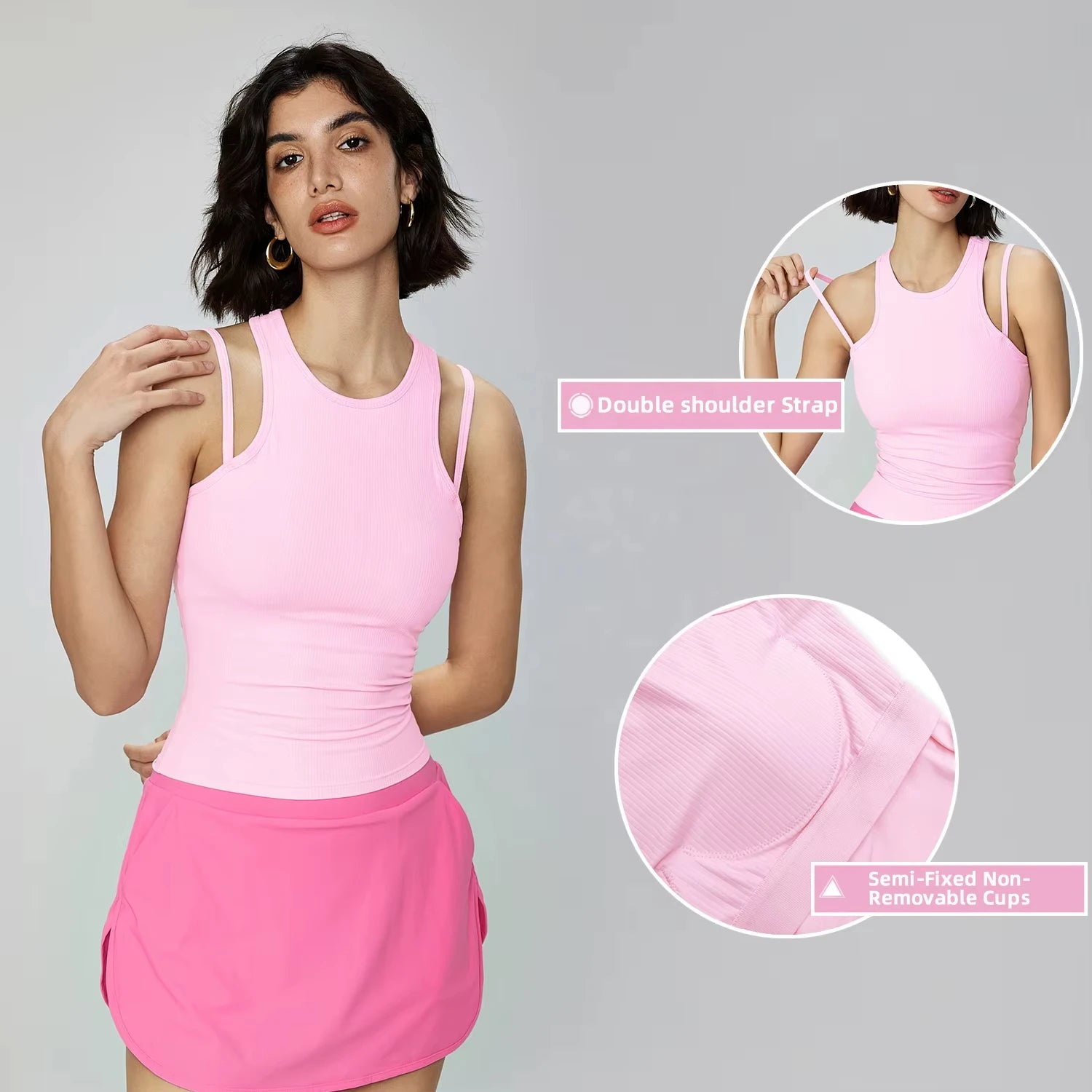 Spring and Summer Sports Fitness Tank Tops Gym Clothes Open Back Running Yoga Tank Top Women High Impact Sports Bra Crop Top