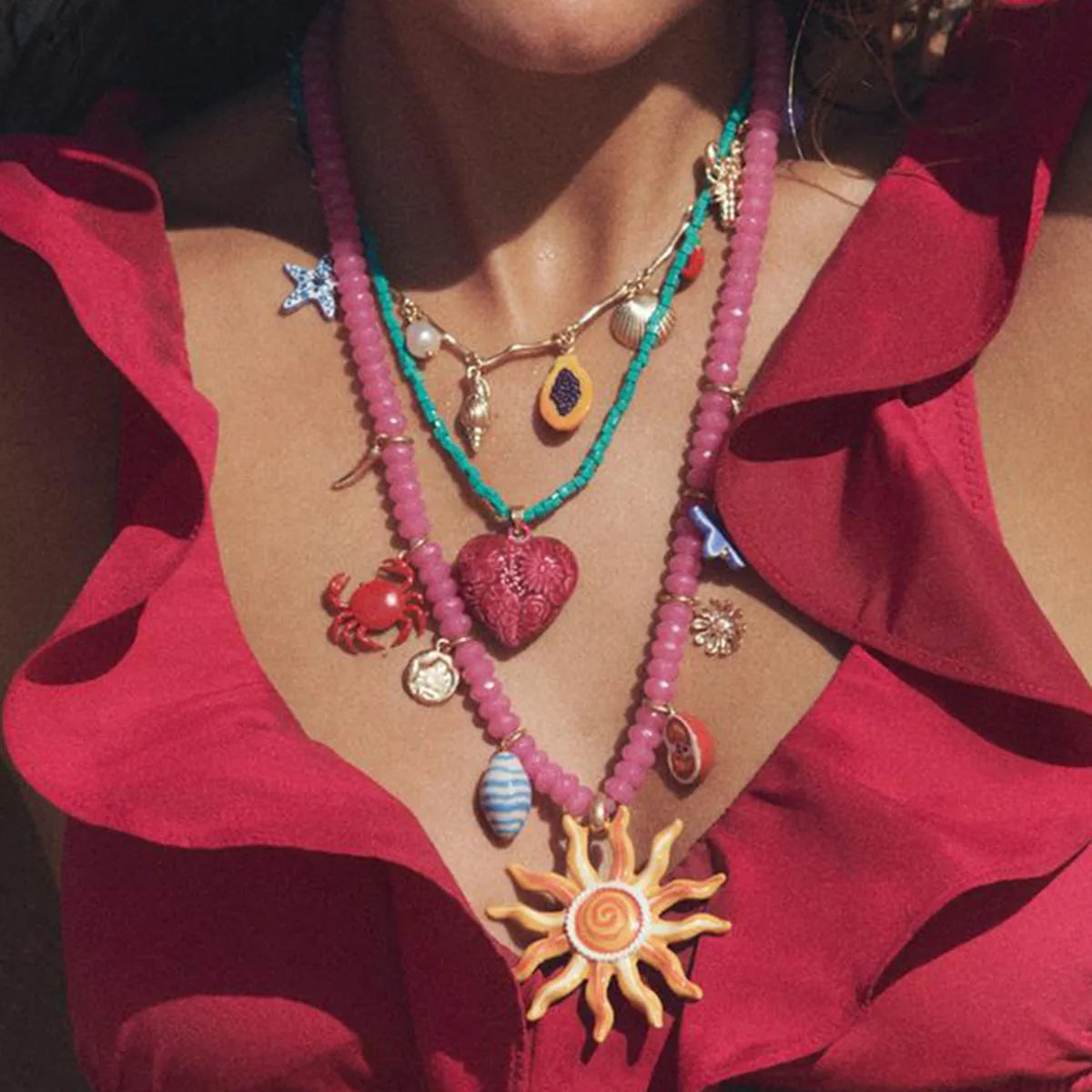 Bohemian Style Diamond Rice Bead Necklace Cross-Border Ocean Series for Women Personalized Summer Beach Style