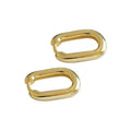 S925 Sterling Silver Vintage Oval Hoop Earrings with Gold Plated Buckle 18K Gold & White Gold Wholesale Fashionable Design