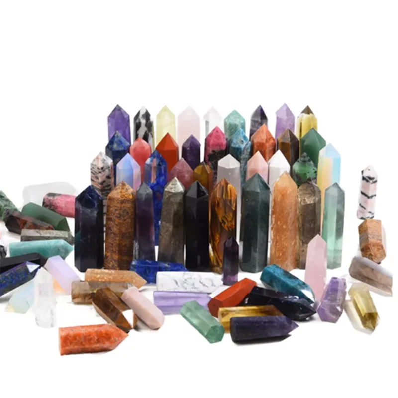 Wholesale Natural Crystal Crafts  Citrine Tower Healing Stones Rose Quartz Points 6-9cm Wand Points Spiritual