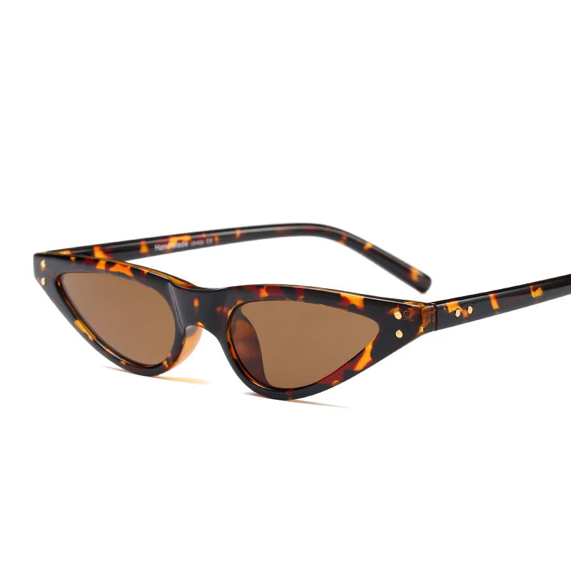 2022 Luxury Brand Designer Small Shades Trendy Glasses Vintage Cat Eye Sunglasses