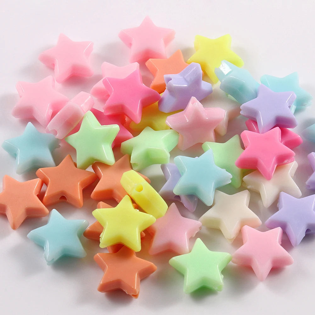 Wholesale Kuoyu Brand 100pcs/bag 14x13x5MM Star Shape Colorful Acrylic Beads 42g for Jewelry DIY