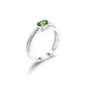 W0334 Abiding Jewelry Oval Natural Gemstone Chrome Diopside Ring Zirconia 925 Sterling Silver Trendy Gift Wedding Ring for Women