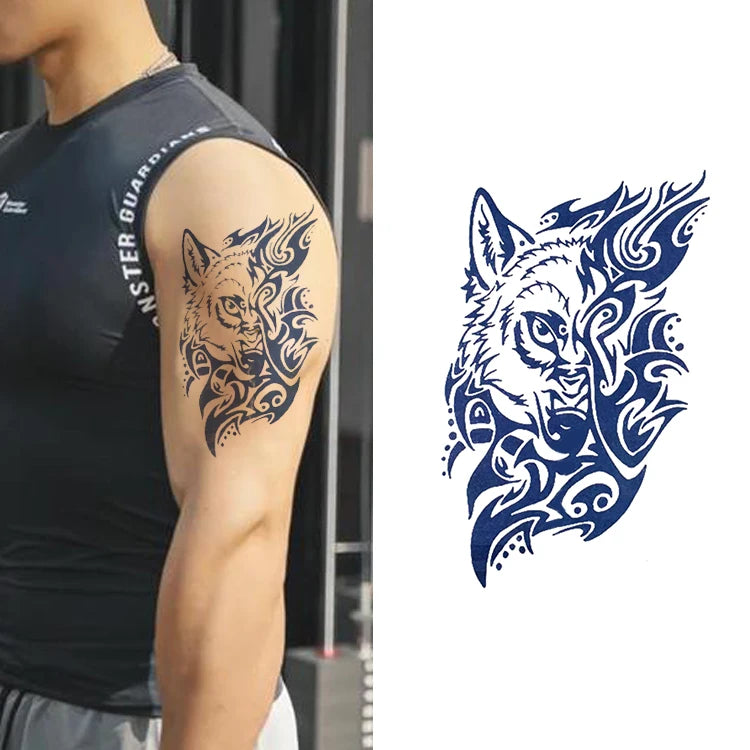Fashion Customize Waterproof Tribal Half Arm Tattoo Body Art Painless Temporary Tattoo Sticker Last 15 Days