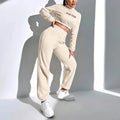 2026 Trending Fashion Clothing Custom 2 Piece Turtleneck Hoodie and Jogger Set Streetwear Women Tracksuit Sweatpants Set